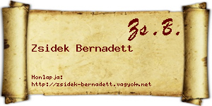Zsidek Bernadett névjegykártya